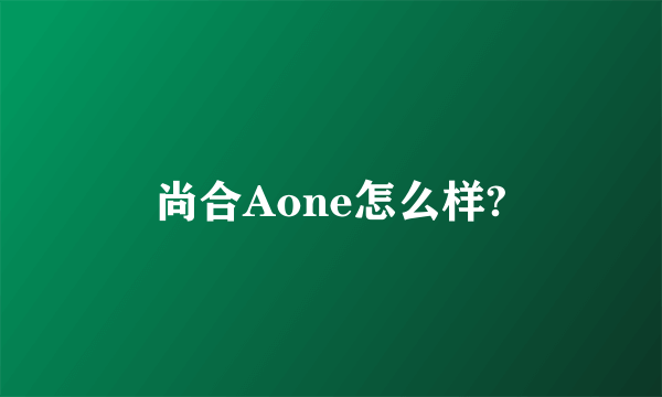 尚合Aone怎么样?