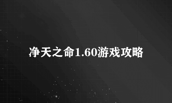 净天之命1.60游戏攻略