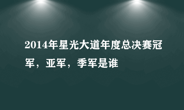 2014年星光大道年度总决赛冠军，亚军，季军是谁
