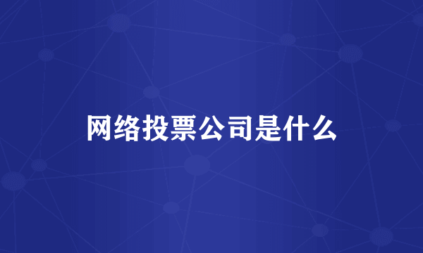 网络投票公司是什么