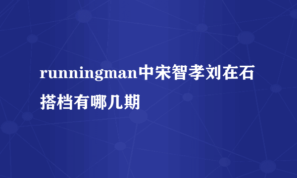 runningman中宋智孝刘在石搭档有哪几期
