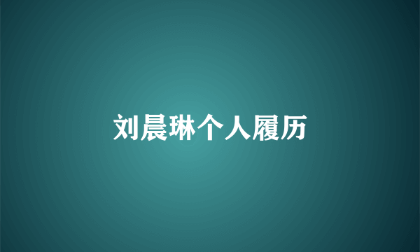 刘晨琳个人履历