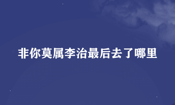 非你莫属李治最后去了哪里