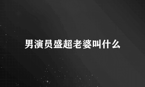 男演员盛超老婆叫什么