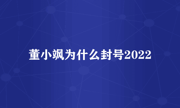 董小飒为什么封号2022
