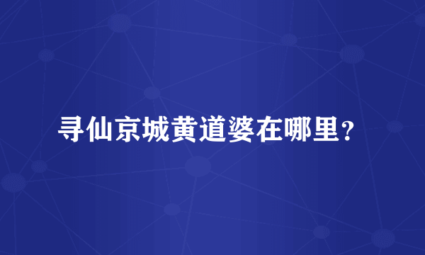 寻仙京城黄道婆在哪里？