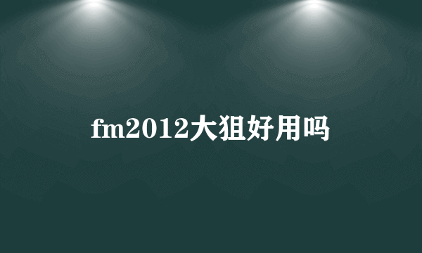 fm2012大狙好用吗