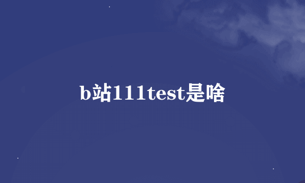 b站111test是啥