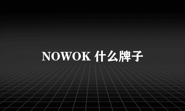 NOWOK 什么牌子