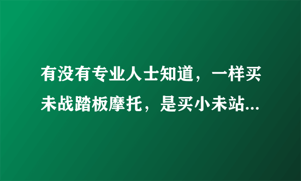 有没有专业人士知道，一样买未战踏板摩托，是买小未站还是大未战，2者区别在哪