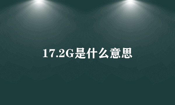17.2G是什么意思