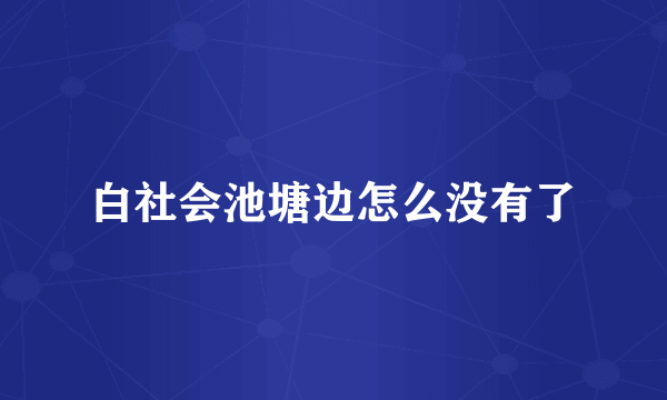 白社会池塘边怎么没有了