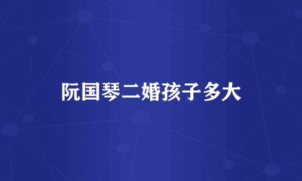 阮国琴二婚孩子多大