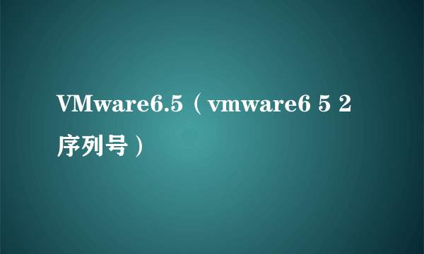 VMware6.5（vmware6 5 2序列号）