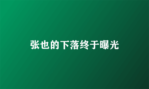 张也的下落终于曝光