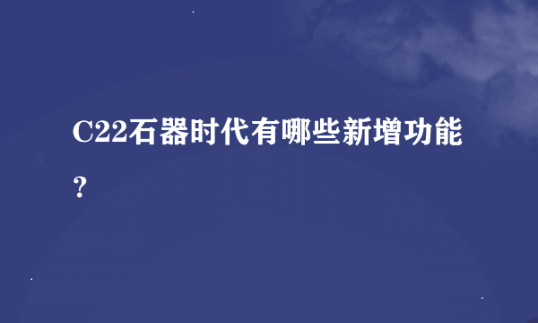 C22石器时代有哪些新增功能？