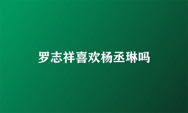 罗志祥喜欢杨丞琳吗