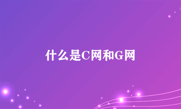 什么是C网和G网