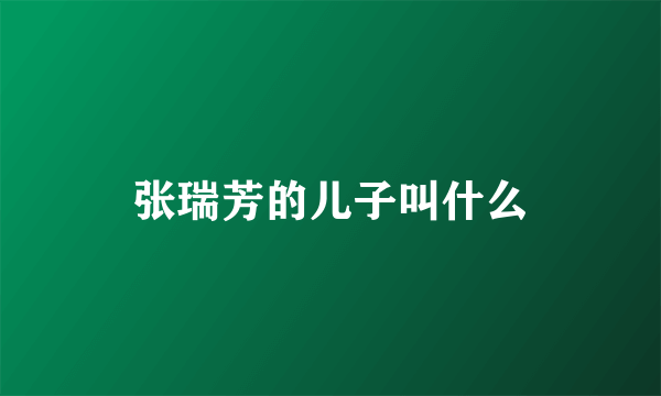 张瑞芳的儿子叫什么