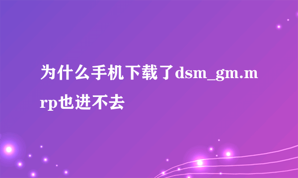 为什么手机下载了dsm_gm.mrp也进不去