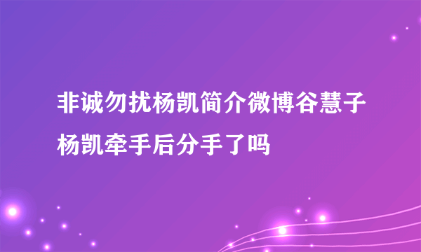 非诚勿扰杨凯简介微博谷慧子杨凯牵手后分手了吗