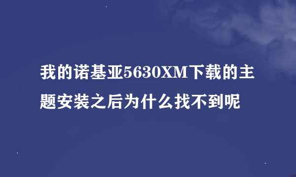 我的诺基亚5630XM下载的主题安装之后为什么找不到呢
