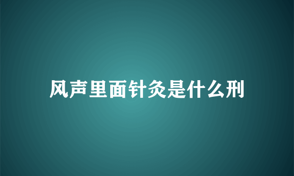 风声里面针灸是什么刑