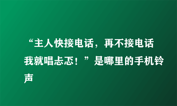 “主人快接电话，再不接电话我就唱忐忑！”是哪里的手机铃声
