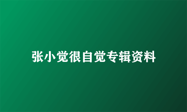 张小觉很自觉专辑资料