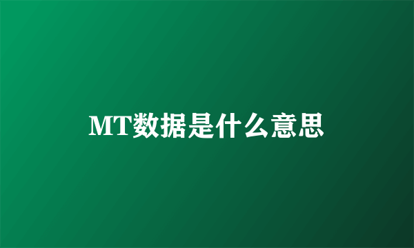 MT数据是什么意思