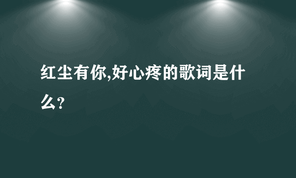 红尘有你,好心疼的歌词是什么？