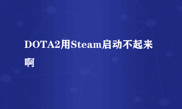 DOTA2用Steam启动不起来啊