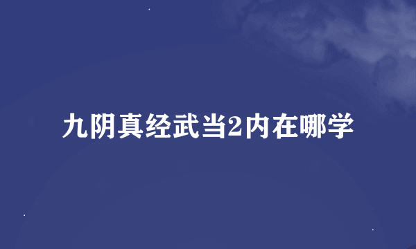 九阴真经武当2内在哪学