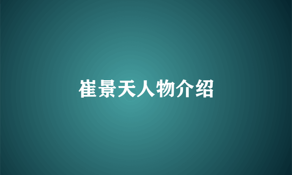 崔景天人物介绍