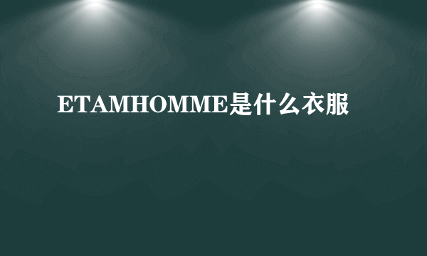 ETAMHOMME是什么衣服
