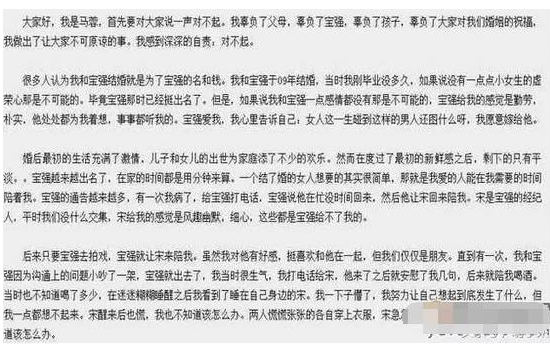 马蓉向王宝强道歉说了什么？