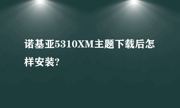 诺基亚5310XM主题下载后怎样安装?