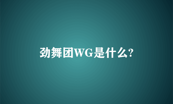 劲舞团WG是什么?