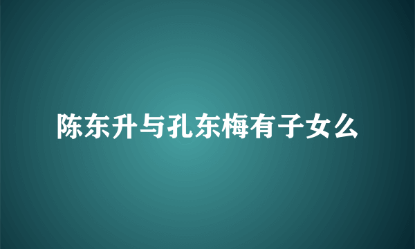 陈东升与孔东梅有子女么