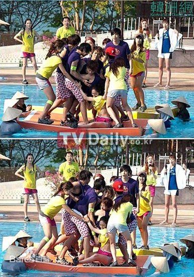 郑秀晶骑在崔珉豪的脖子上在水里的是哪个节目