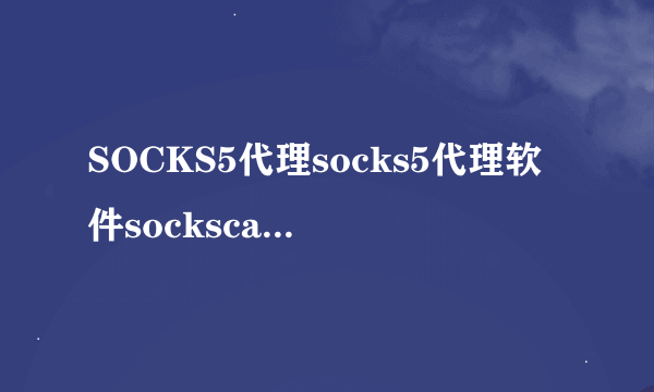 SOCKS5代理socks5代理软件sockscap32中文版