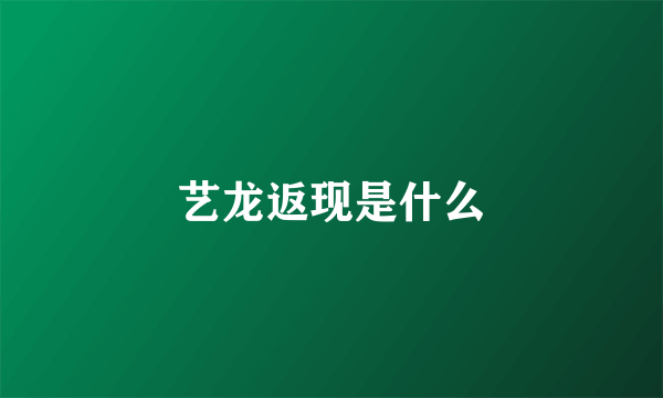 艺龙返现是什么