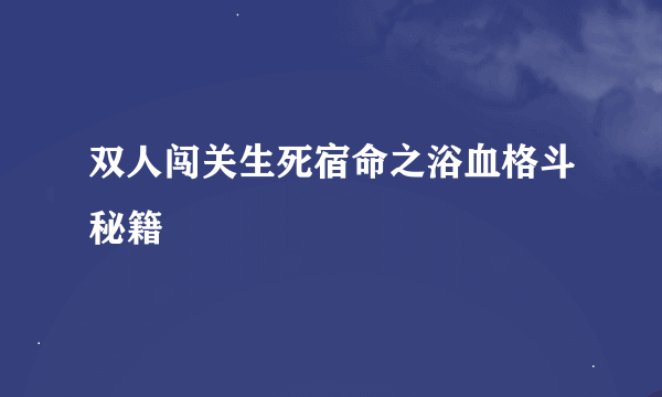 双人闯关生死宿命之浴血格斗秘籍