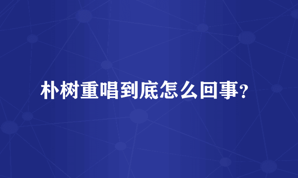 朴树重唱到底怎么回事？