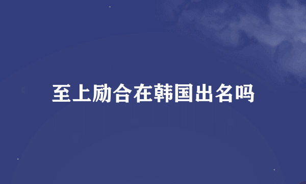 至上励合在韩国出名吗