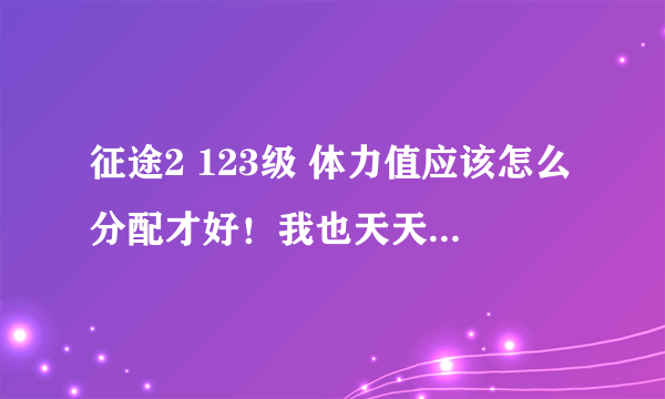 征途2 123级 体力值应该怎么分配才好！我也天天做任务 但是跟人家差几级 请问他们是怎么升的？