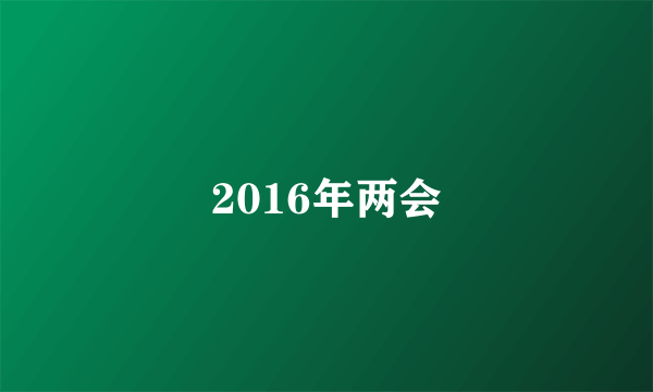 2016年两会