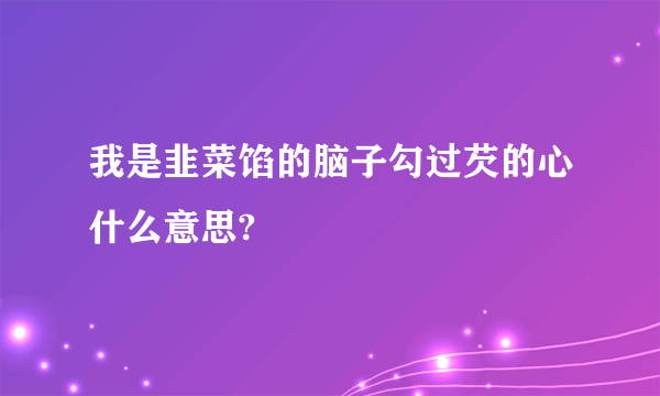 我是韭菜馅的脑子勾过芡的心什么意思?