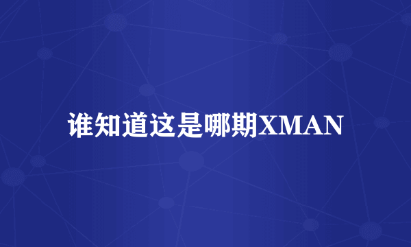 谁知道这是哪期XMAN