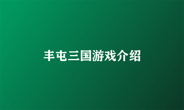 丰屯三国游戏介绍